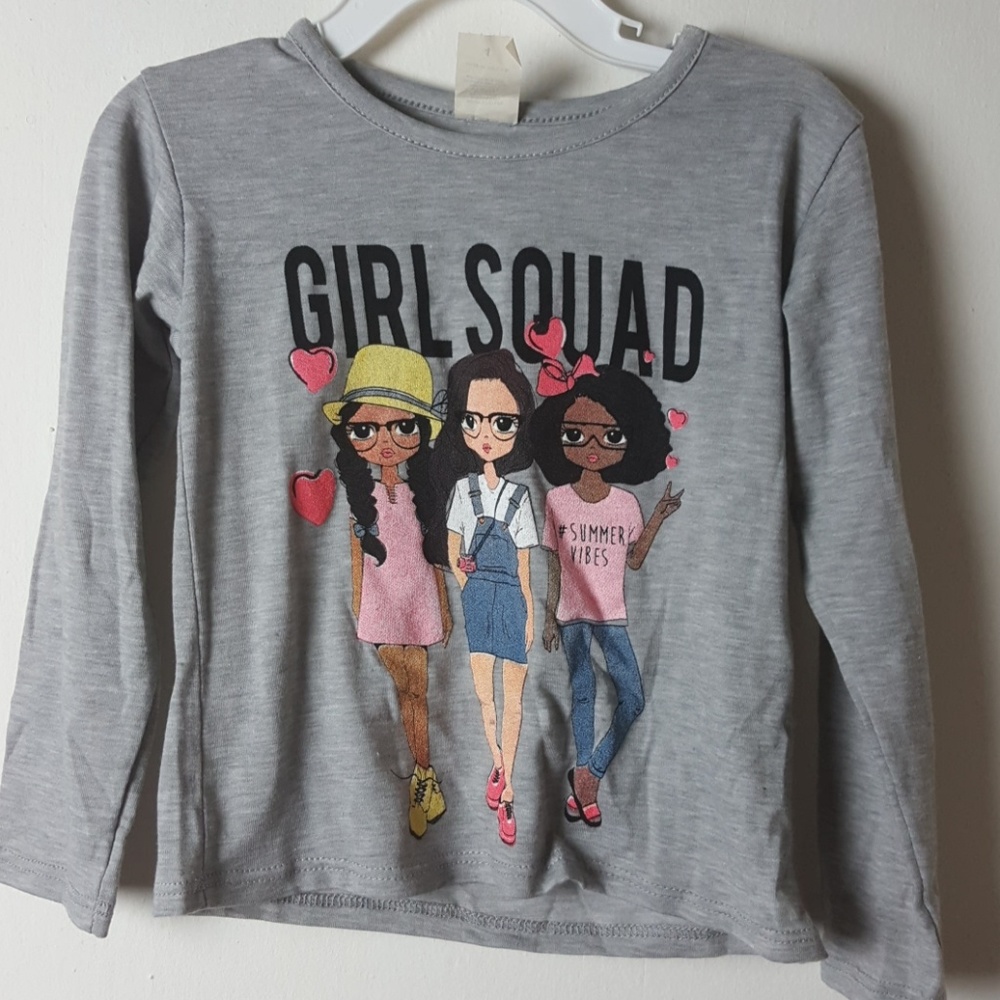 NWOT Gray Girl Squad Long Sleeves Shirt Size 4